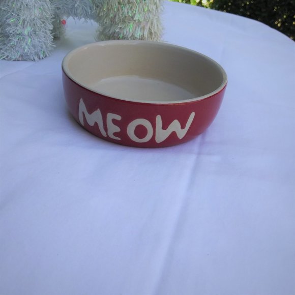Meow Cat Bowl Pet Rageous Designs Hand Crafted Dishwasher/Microwave Safe NEW - Picture 1 of 4